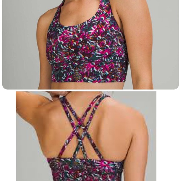 Lululemon Energy Longline Floral Print Sports Bra size 6 - Picture 1 of 6